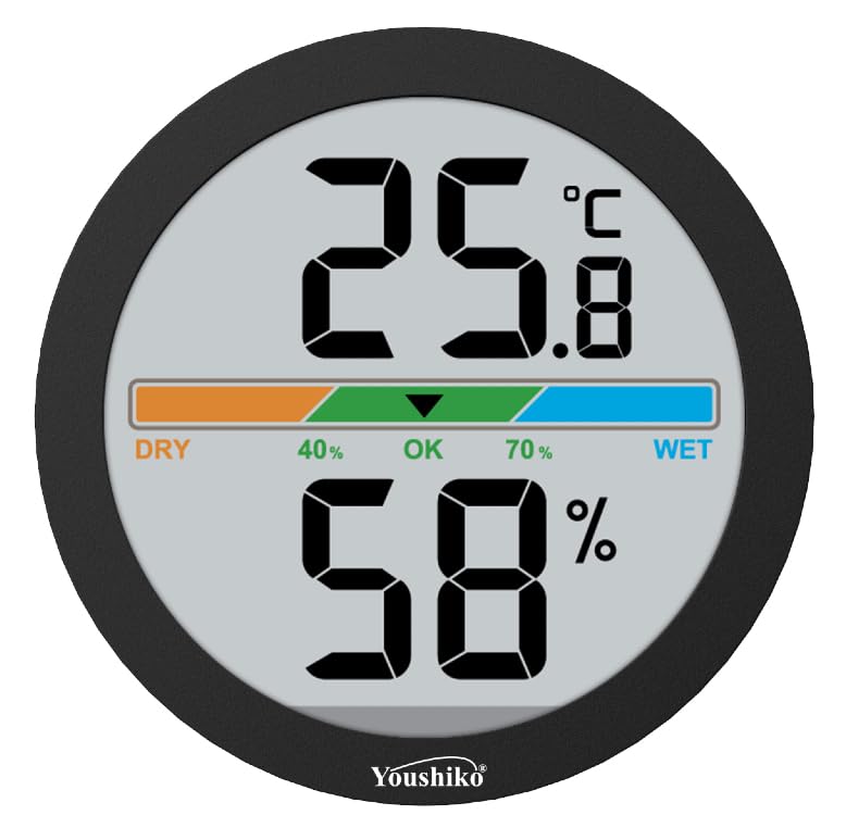Youshiko Digital Thermometer Hygrometer with Maximum and Minimum