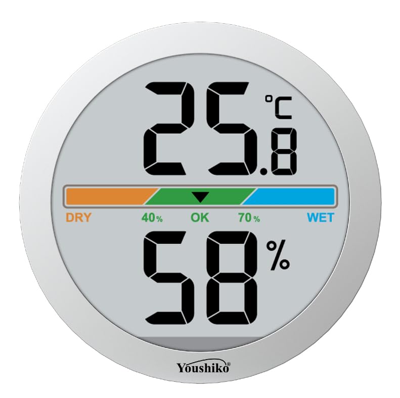 Youshiko Digital Thermometer Hygrometer with Maximum and Minimum