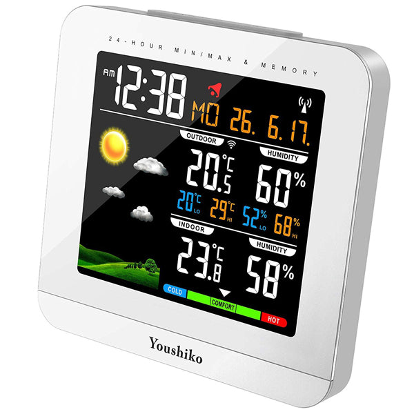 Weather Station ( Premium Quality ) Radio Controlled Clock ( UK Version ) , Temperature Thermometer, Humidity