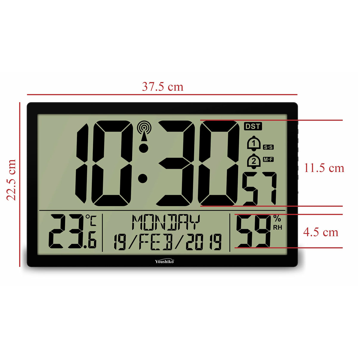 Extra Large XXL Radio Controlled Digital Wall Clock (Official UK