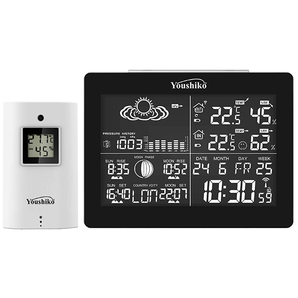 Digital Weather Station with Forecast, Temperature, Clock, and Moon Phase