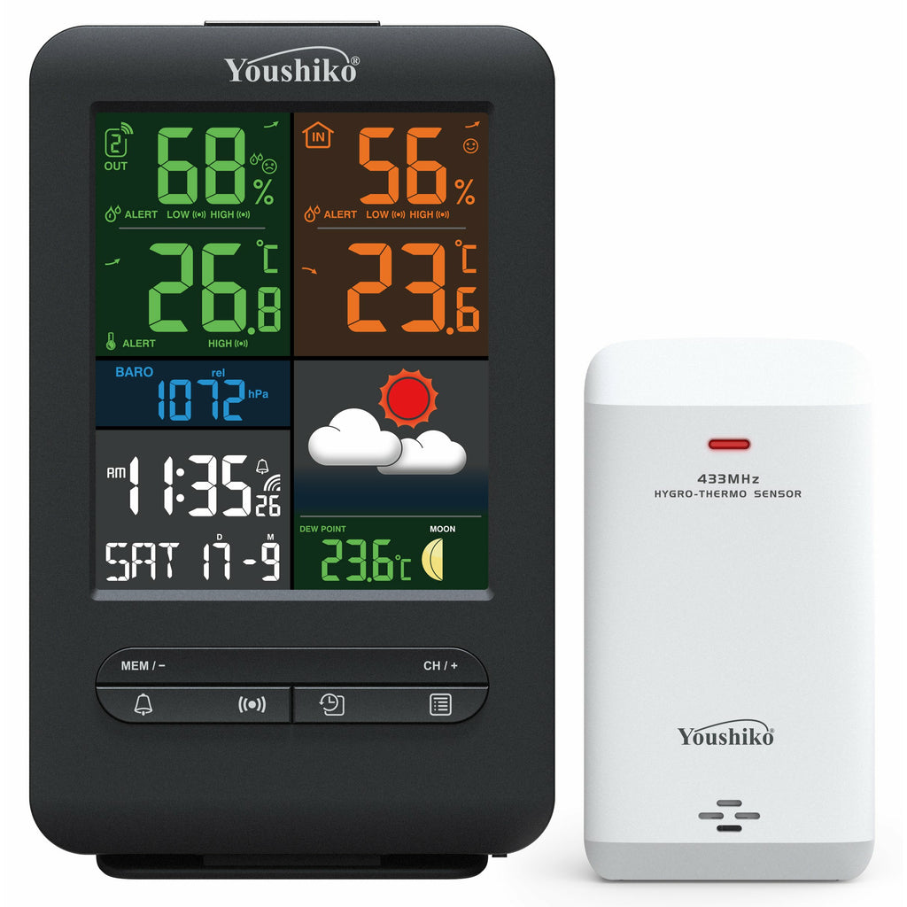 Youshiko YC9481 Wireless Weather Station , Radio Controlled Clock ( Official UK Version  )