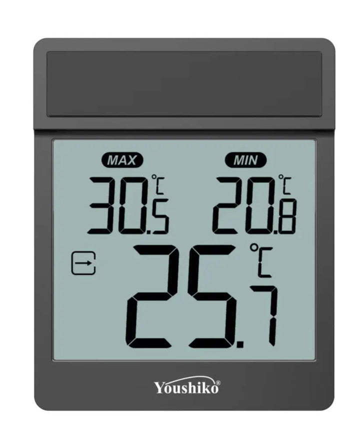 Youshiko thermometer and hygrometer displaying temperature and humidity readings