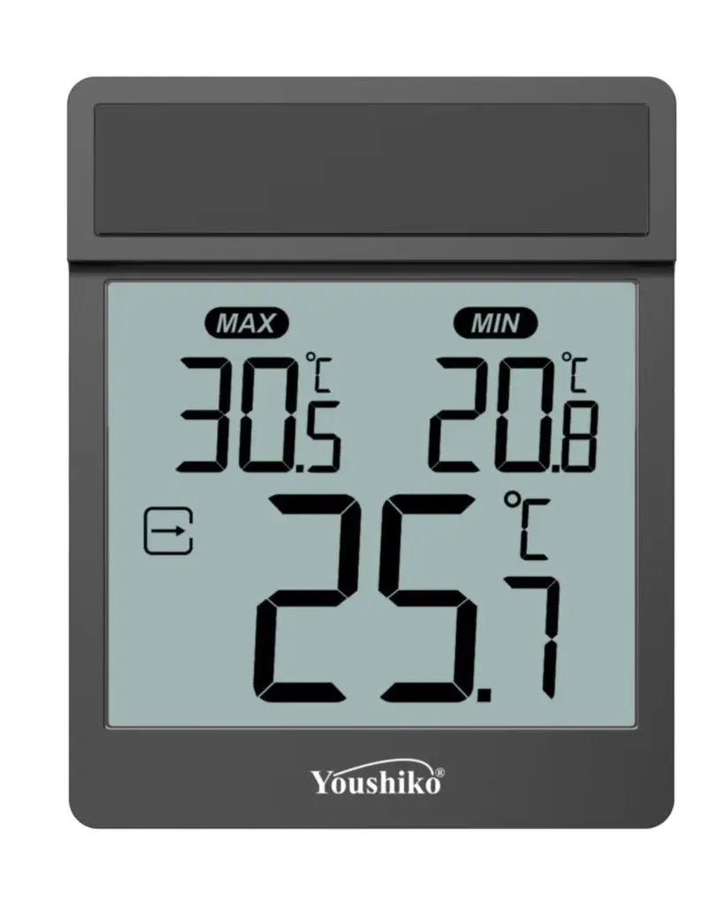 Youshiko thermometer and hygrometer displaying temperature and humidity readings