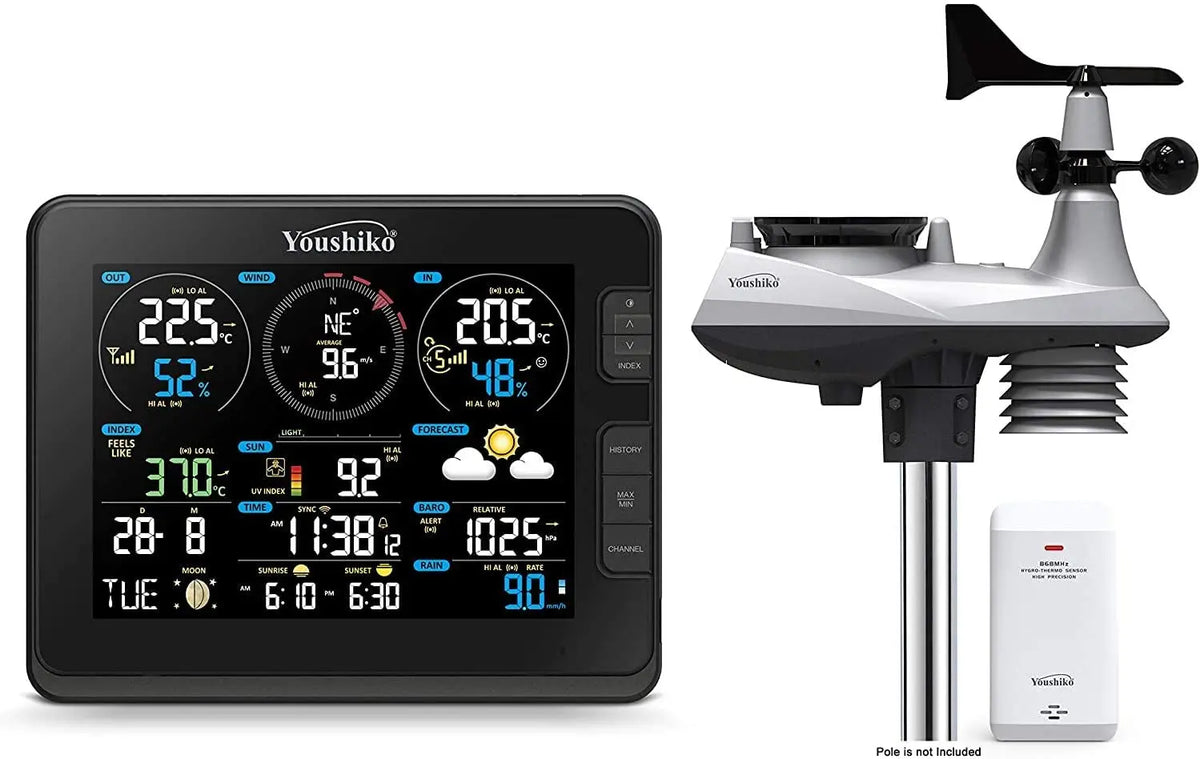 Professional Weather Stations UK | WiFi Wind Rain UV | Youshiko