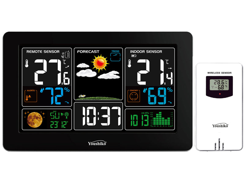 Digital colour weather stations with outdoor sensor