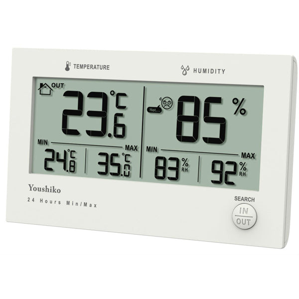 Youshiko Twin Indoor Outdoor Thermometer Hygrometer / Humidity Temperature Monitor  Maximum and Minimum