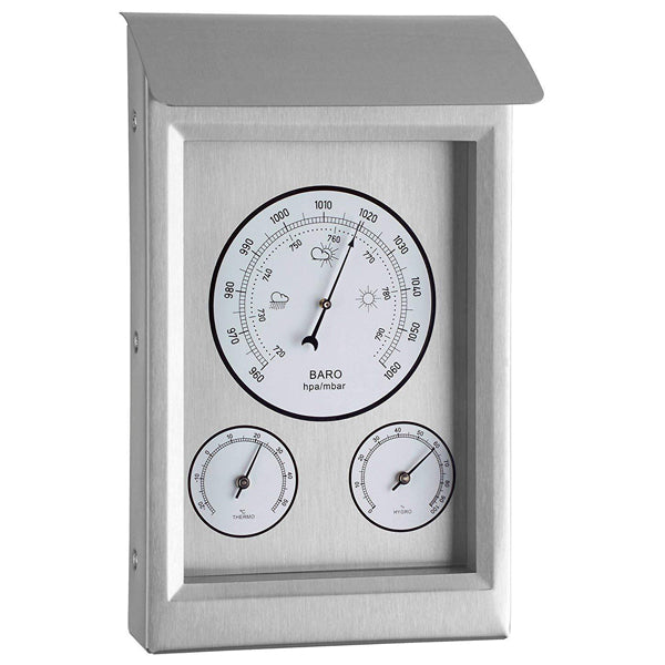 Youshiko 3 in 1 Weather Station for Indoor and Outdoor use, Barometer Thermometer Hygrometer with stainless steel frame