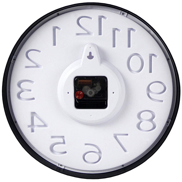 Stylish Black & White Bold 3D Classic Quartz Large 12