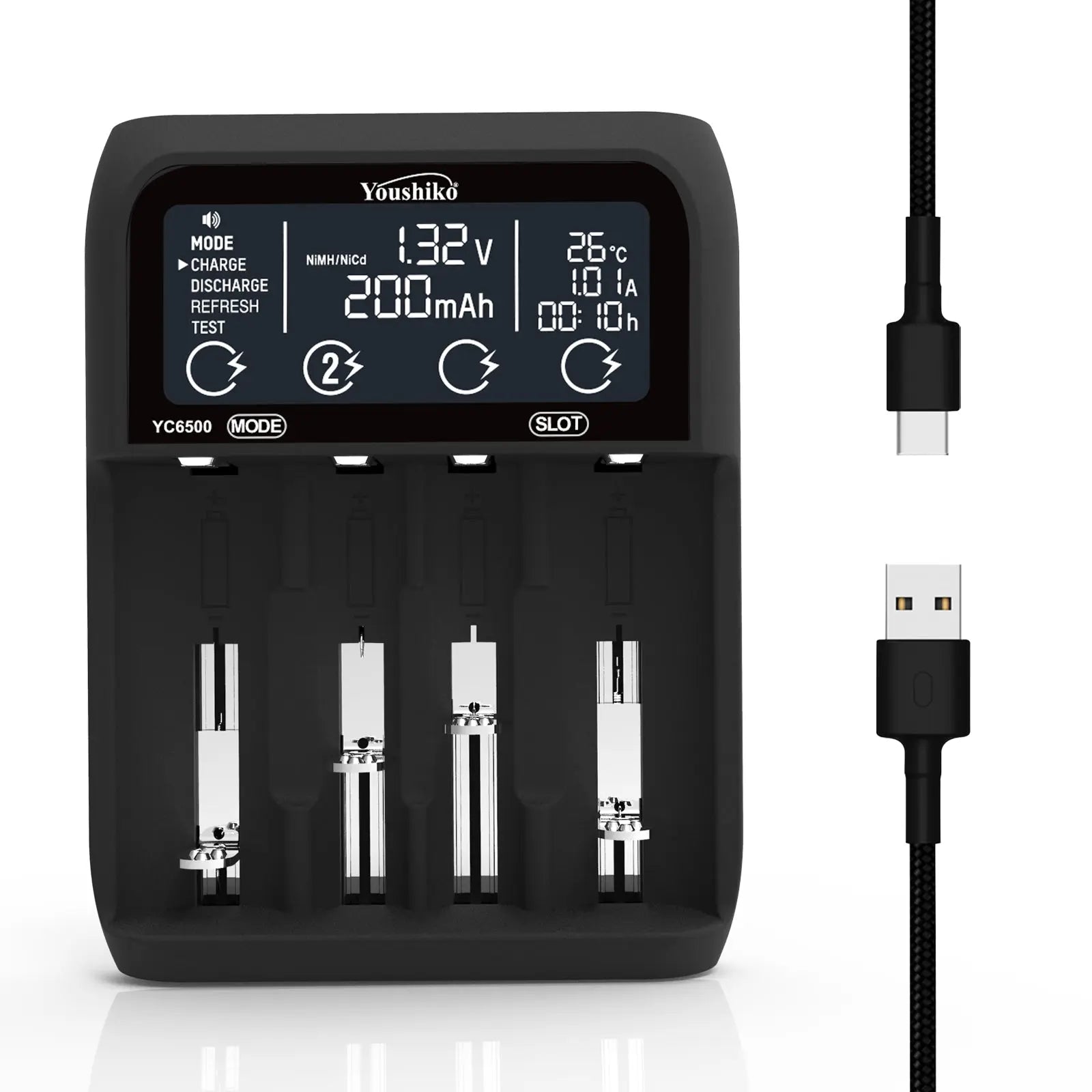 Youshiko YC6500 New UK Version USB Intelligent Smart battery charger