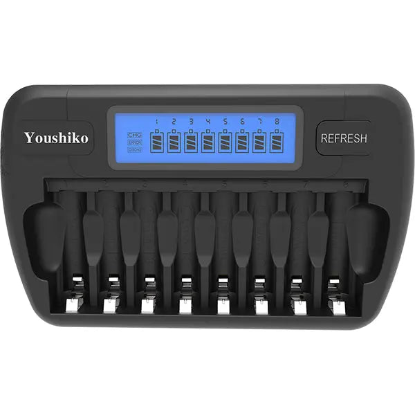 Youshiko YC800 Intelligent Battery Charger ( UK Version ) for 8 x AA / AAA NiMH batteries Youshiko