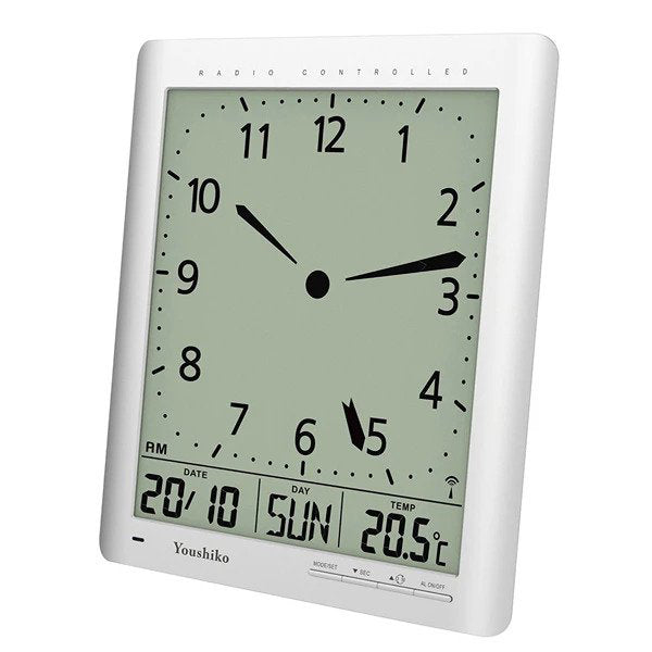 Radio Control Large LCD  Digital Analog  Style Wall Clock