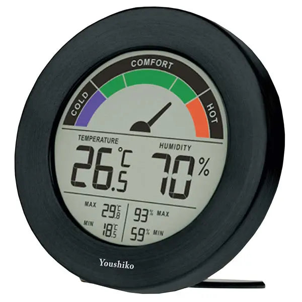 Youshiko Digital Thermometer Hygrometer with Comfort Level Display & Maximum and Minimum ( 24 Hour Auto Reset ) Youshiko