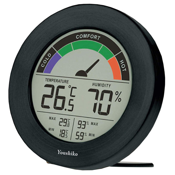 Youshiko Digital Thermometer Hygrometer with Comfort Level Display & Maximum and Minimum ( 24 Hour Auto Reset )