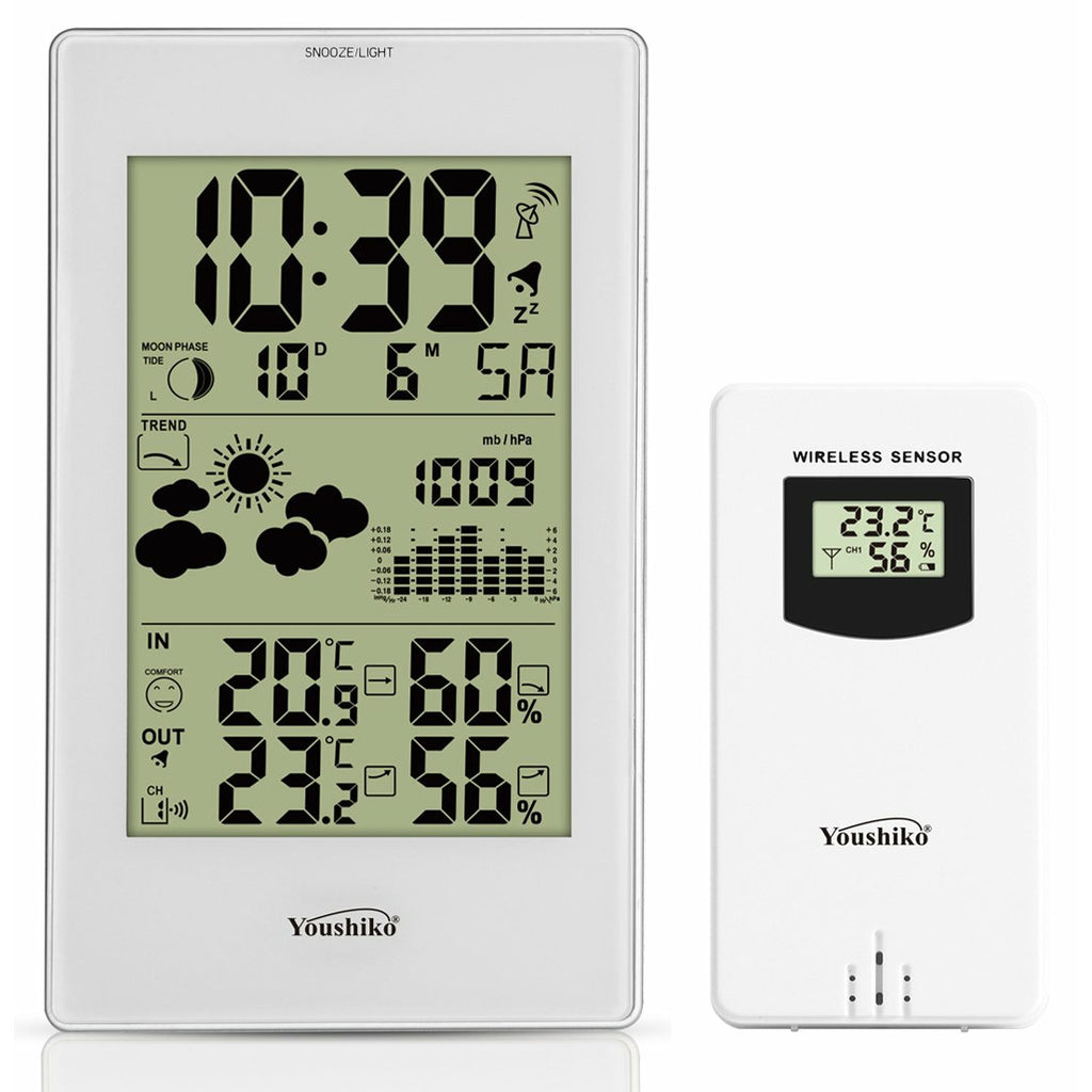 YC9331 Wireless Weather Station, (Official UK Version) Radio Controlled Clock Temperature Humidity, Barometric Pressure,