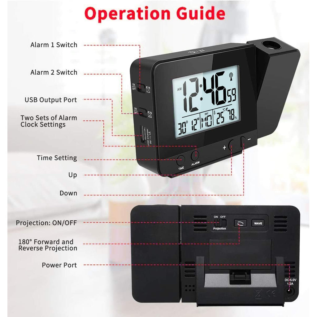 Youshiko Radio Control Projection Alarm Clock