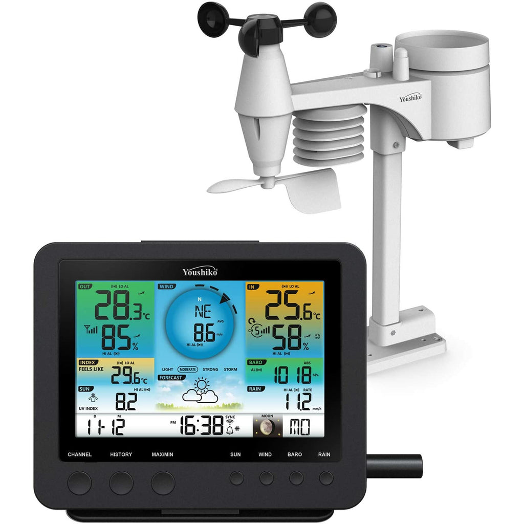 YOUSHIKO YC9470 OFFICIAL UK VERSION WIFI INTERNET PRO 7-IN-1 WEATHER STATION